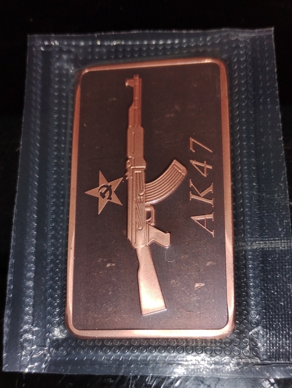 AK-47 Copper Finish Rectangular Bar with AK-47 Engraving